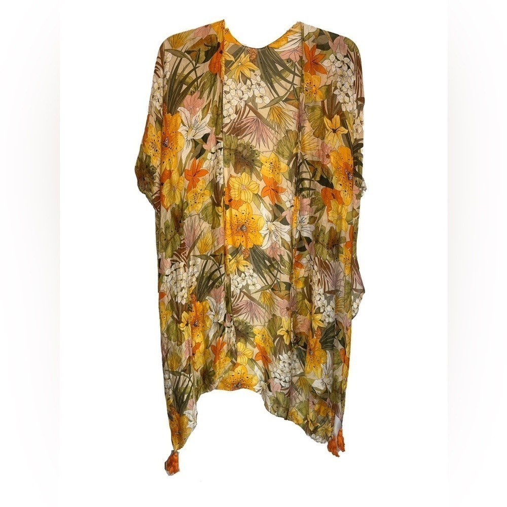 Macchia Di Ruggine Floral Kimono Citrus Colors